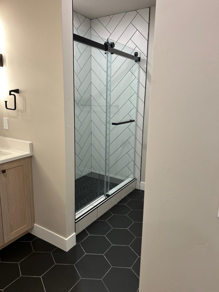 Basement Bathroom Shower - EJ Designs Utah